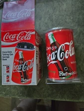 NEW VINTAGE 1997 COCA COLA COKE TALKING CAN SAVINGS BANK
