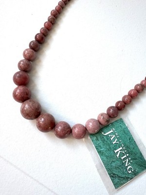 Minenfund von Jay King Halskette echter Rhodonit abgestufter Edelstein 30 Zoll rosa