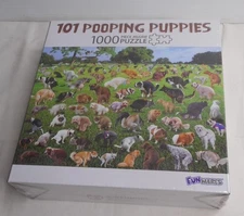101 Pooping Puppies 1000 Piece Jigsaw Puzzle Dogs Funwares 27'"x 19" NEW Sealed