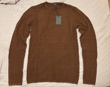  198 NWT John Varvatos Sweater XS Brown Men's Riley Sweatshirt Organic Cotton