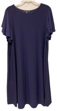 Tahari Women Navy Blue Slimming Sexy Mini Shift Dress Sz 2X Layered Cap Sleeve N