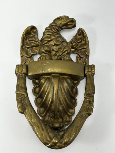 Vintage Solid Brass Eagle Door Knocker Antique Federal Style Heavy Duty Hardware