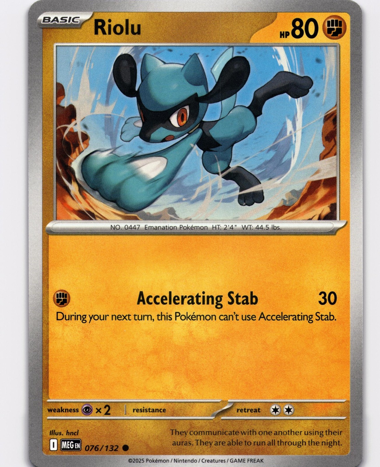 Riolu Common ME01: Mega Evolution 076/132 NM Pokemon