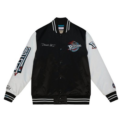 Detroit Pistons NBA Mitchell & Ness Team Origins Varsity Satin Jacke