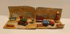 Vintage Ideal garage & service station diecast road roller & signs.Dinky copy?