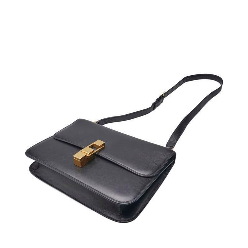Saint Laurent Black Calf Leather Box Crossbody Bag 12345