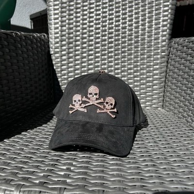 BARBA Black/Bronze Skull & Crossbones Black Snapback Cap