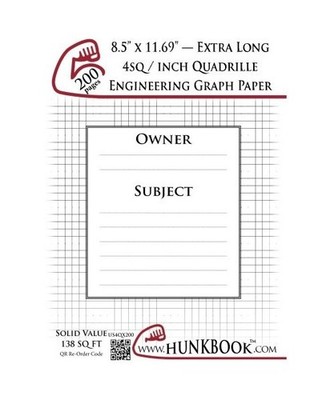 Engineering Graph Paper [200pages/White]: 4Sq/Inch [1/4''] Quadrille - ExtraLegal