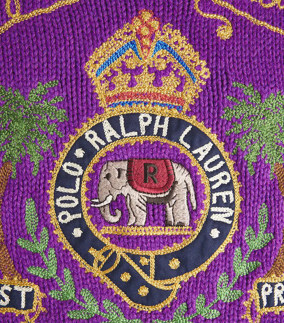 Polo Ralph Lauren Purple Embroidered Crest Knit Sweater SOLD OUT - Medium - BNWT image 4