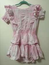 LoveShackFancy Natasha Heritage Mini Dress Women's Size Medium Peony Pink Dress