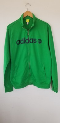 Adidas  Sweatshirt Mens Large Neo Label Green Zip Outdoor Lightweight