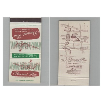 Matchbook Cover Pheasant Run Lodge and Country Club St. Charles IL