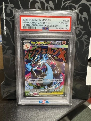 2025 Pokémon MEP Mega Charizard X Black Star Promo Ultra Premium PSA 10