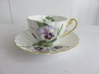 Vintage Shelley Pansy #13823 Bone China Teacup and Saucer England — photo 1