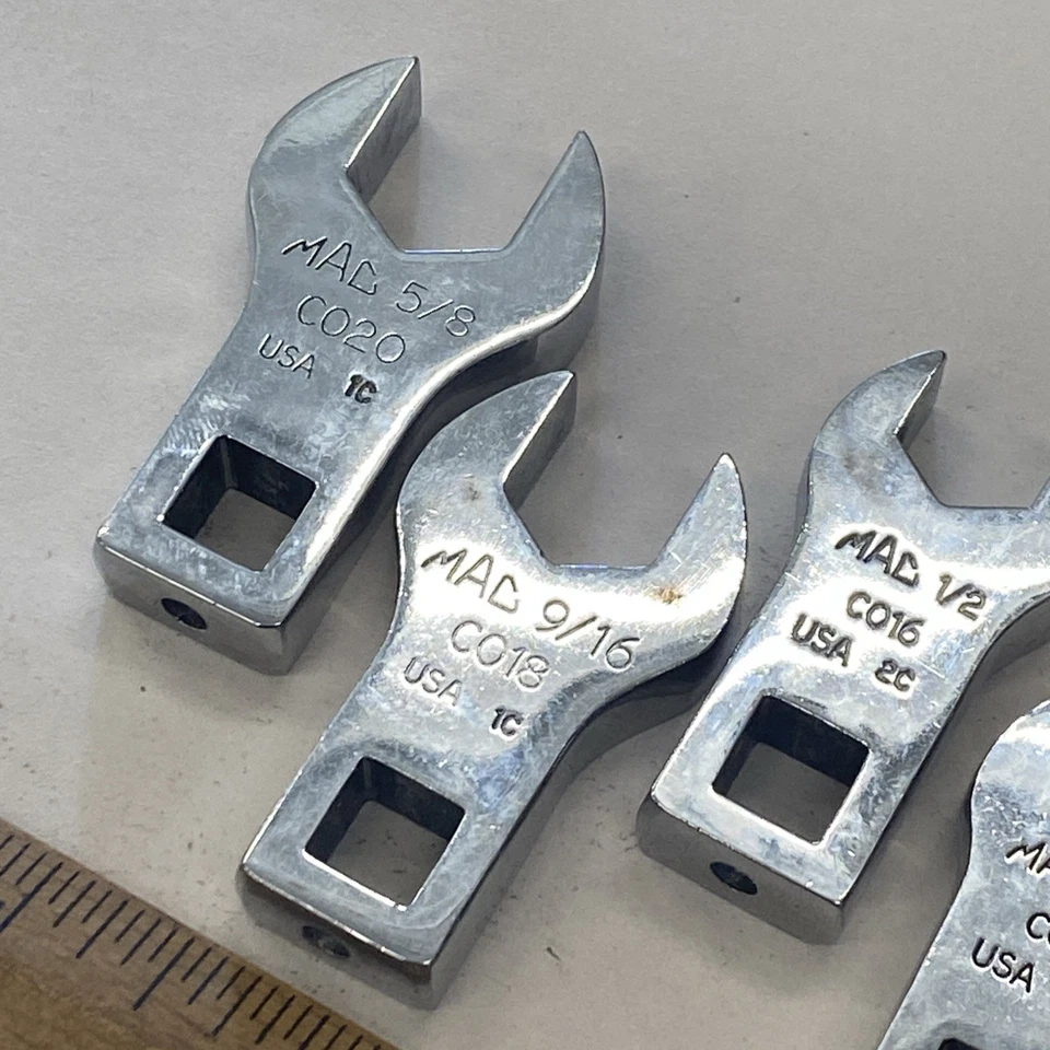 Mac Tools 4pc SAE Open End Crowfoot Wrenches 3/8" Drive 7/16" to 5/8, bn4402 - Image 2 of 4