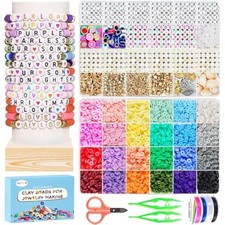 Friendship bracelet kit concert bracelets merch, 2 boxs 7200pcs clay b