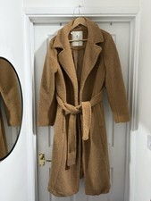 Women’s 2nd Chapter Brown Teddy Fleece Belted Trench Coat size 14