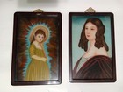 Antique Western Style Chinese Reverse Glass Paintings (Girl and Woman) — photo 1