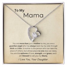 From Daughter To Mama Forever Love Necklace - Mothers Day Gift, Birthday Gift, C