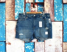Women's Old Navy High-Rise O.G. Straight Ripped Cut-Off Jean Shorts 3" Inseam