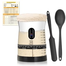 Sourdough Starter Jar Kit 50oz Wide Mouth - Thermometer, Date Band, 6 Loaves, Me