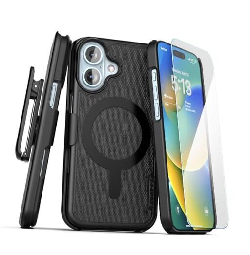 Belt Case Compatible with iPhone 16 Plus (Compatible with MagSafe) Rotating