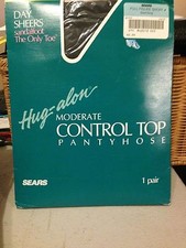 Vintage Sears full figure Hug-Alon grey pantyhose