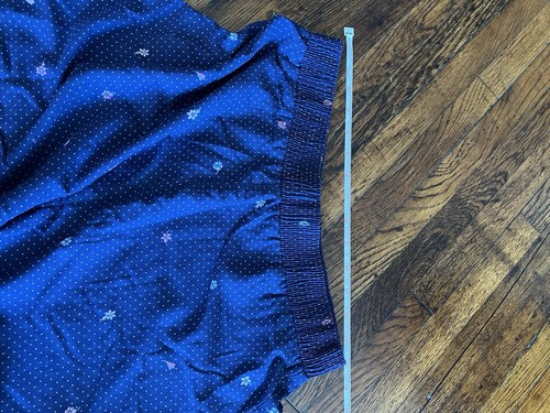 Falda boho de verano vintage para mujer azul floral a lunares encaje 28” cintura años 60 70 - Imagen 4 de 4