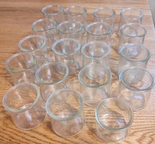 Lot of 19 Yoplait Oui Yogurt 5oz Clear Glass Jars Good Used Condition No Lids