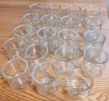 Lot of 19 Yoplait Oui Yogurt 5oz Clear Glass Jars Good Used Condition No Lids