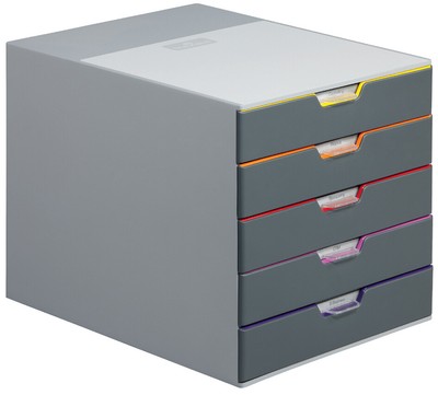 DURABLE Schubladenbox VARICOLOR 5 mit 5 Schubladen