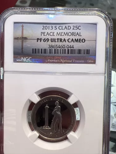 2013 S CLAD 25C PEACE MEMORIAL PF69 ULTRA CAMEO NGC CERTIFIED
