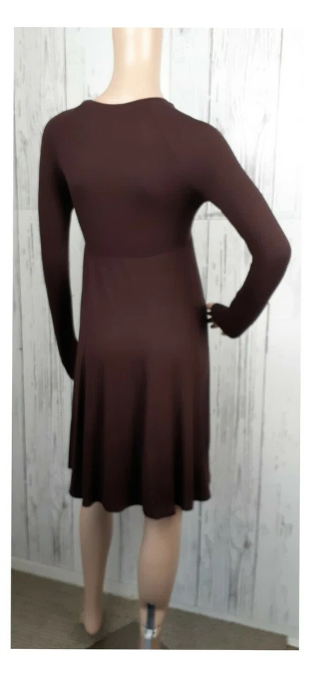 Isabella Oliver Danbury Dress Maternity Brown Knit Jersey Stretch Empire Waist 0 - Image 2 of 4