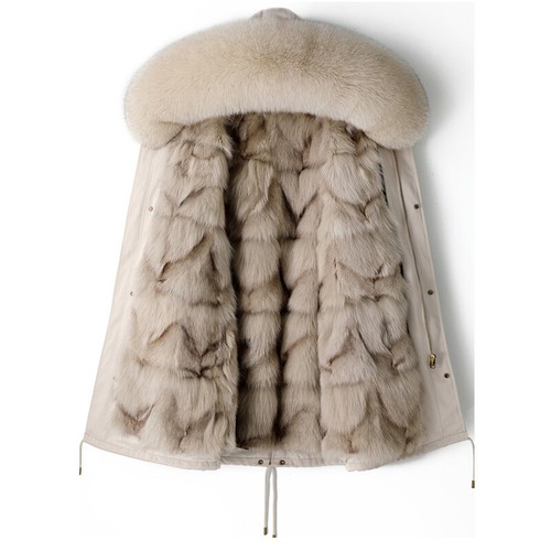 Women Fashion Parka Fox Fur Collar/Liner Hooded Warm Thicken Jacket Coats Winter - Imagen 19 de 36
