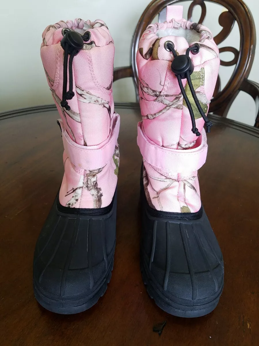Red Head Pink Camo Duck Boots Girls Youth Kids Size 5 eBay