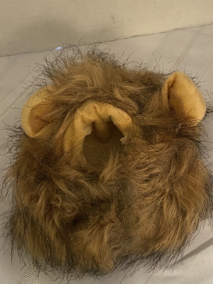 Disfraz para mascota cabeza de león melena peluca pelo piel tocado pequeño gato perro juegos con disfraces Halloween Foto 3 de 4