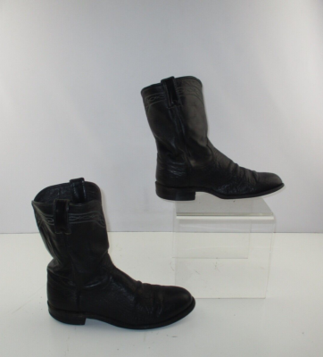 Justin Black Leather Western Cowboy Boots Size 10 D Justin Boots 1339 Black Leather Cowboy Western Boots Men main image 3