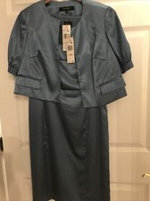 NWT Retail $240 Nine West 2 Piece Jacket And Dress; Haze Blue; Size 10