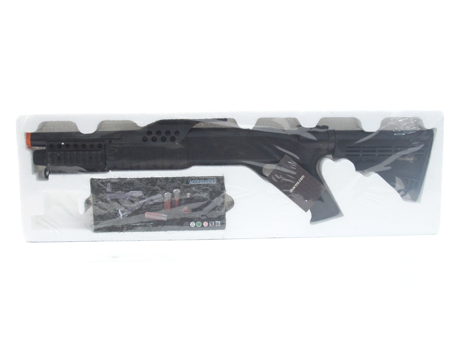 BBTac Airsoft Shotgun Pump Action Gun Spring Loaded M180-C2 Tactical ...