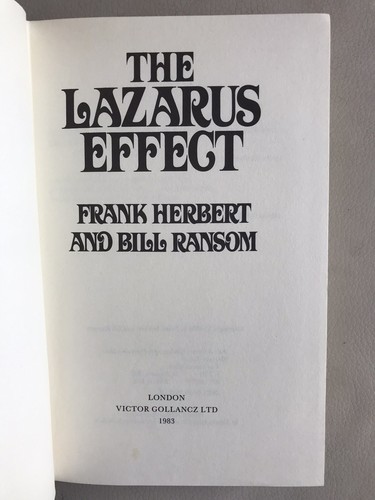 THE LAZARUS EFFECT Frank Herbert & Bill Ransom HB/DJ 1983 - Bild 10 von 12
