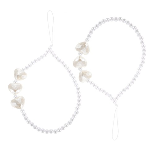 2 Pcs Mobile Phone Decorative Lanyard Beaded Pearls Wrist Strap Chain - 第 1/12 張圖片