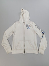 Hollister Sweater Girls Large White Hooded Beach Pullover Full Zip Older Kids