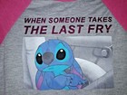🌺 Disney L STITCH Girl's Pink Shirt NWT New Baseball Top French Fries Last Fry — photo 2