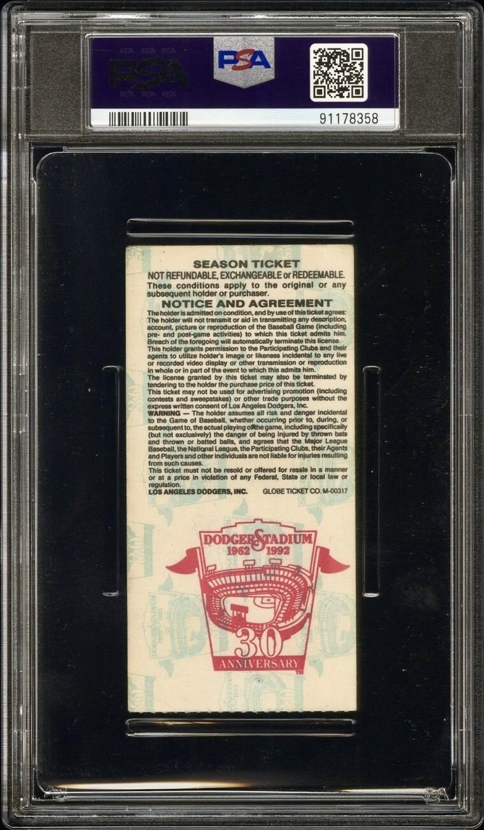 1992 LA RIOT DODGERS GAME RESCHEDULED TICKET🎟️4/30/92 RODNEY