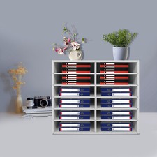 Table Literature Organizer File Sorter Paper Storage Cabinet 12 Slots 19x12x16"