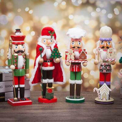 Nussknacker 35cm Nutcracker Holz Figur Weihnachtsdeko Weihnachtsmann Deko Soldat