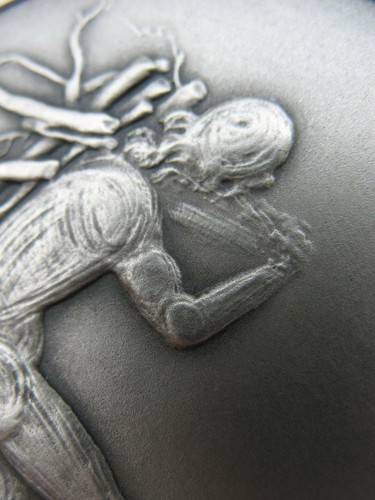 ISSACHAR FROM THE 12 TRIBES OF ISRAEL SALVADOR DALI PURE SILVER 3-OZ. COIN+GOLD - Picture 6 of 12