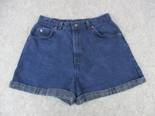 VINTAGE Levis Shorts Juniors 13 Blue Orange Tab 37954 Dark Wash Cuffed 90s USA