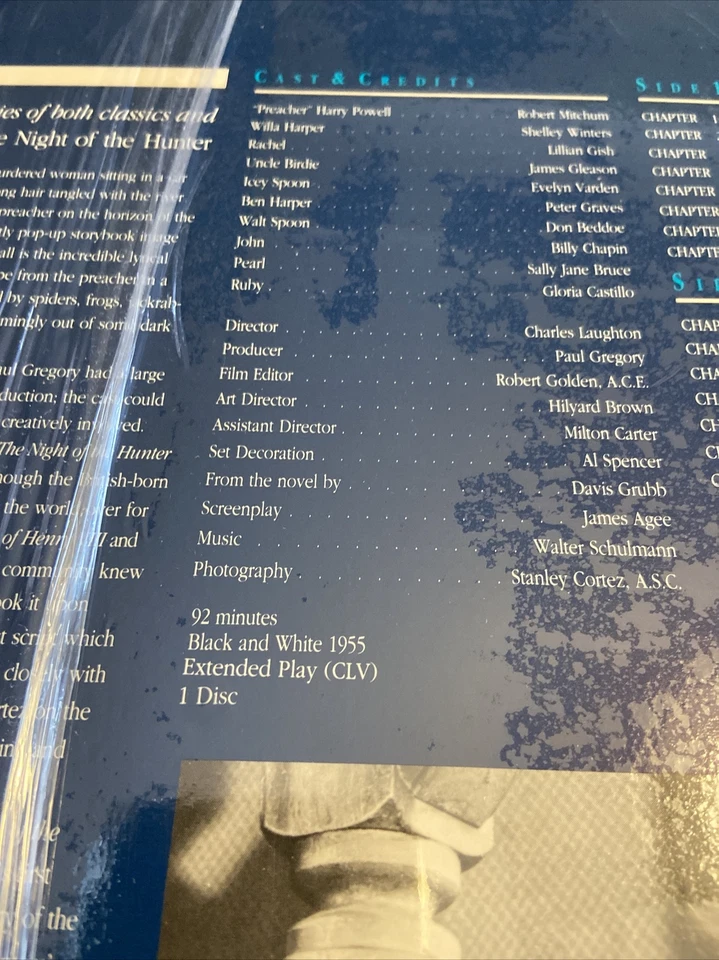 Sealed The Night Of The Hunter Criterion Collection B&W Laser Disc 1955 92 Min. - Image 3 of 4