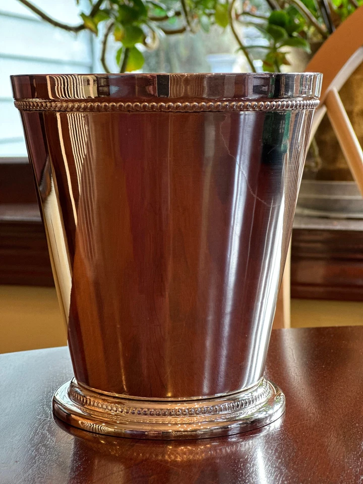 Nuevo-JARRÓN GODINGER PLATEADO-5 1/2" H x 5" superior x 3 3/4" base-cuentas Foto 3 de 4